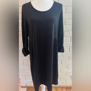 J.Jill relaxed cotton dress w/adjustable sleeves. M